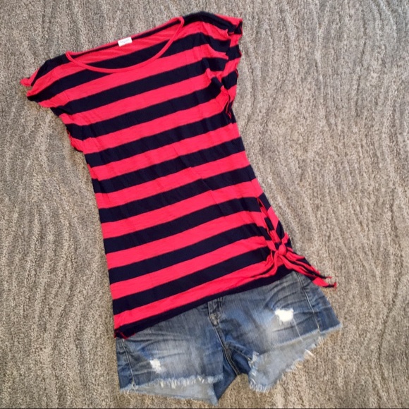 Splendid Tops - Splendid Striped Side-Tie T-Shirt